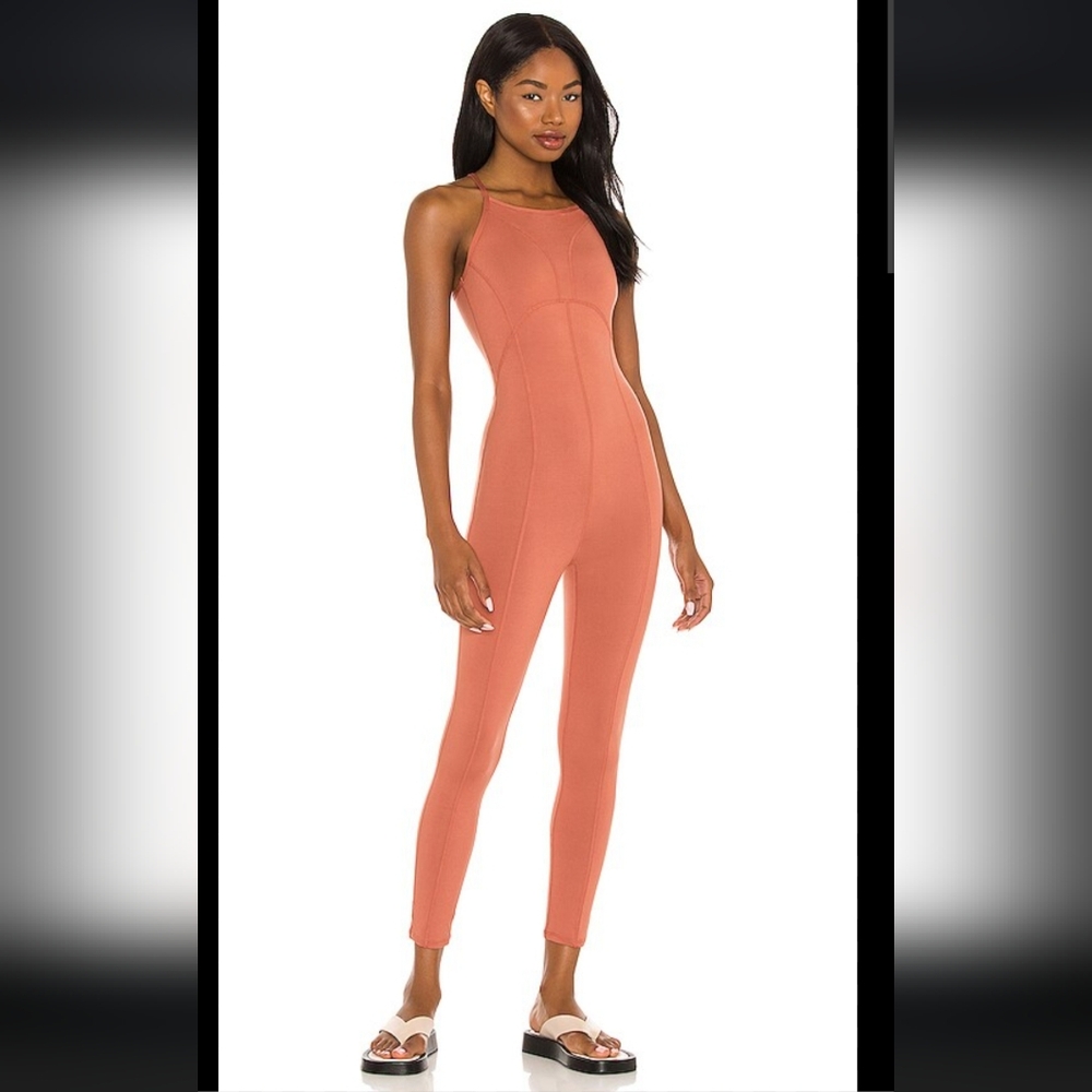 Free People Movement Side To Side Onesie in Coral Clay